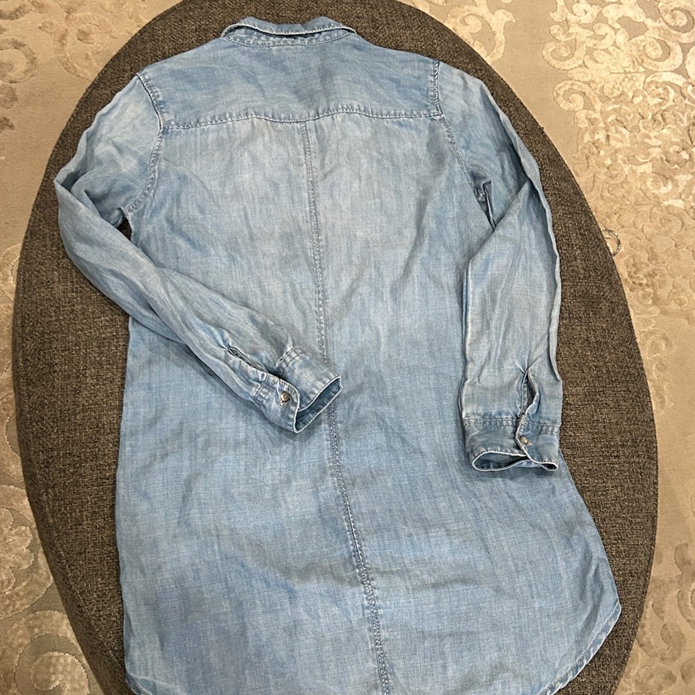Denim Long Sleeve Shirt Dress - Picture 6 of 6